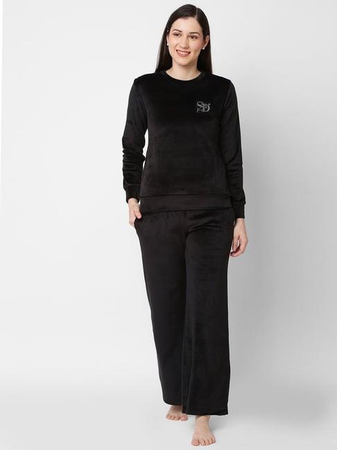 sweet dreams black blended sweatshirt with pyjamas