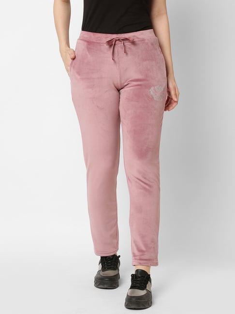 sweet dreams pink printed mid rise trackpants