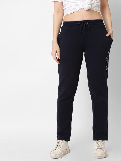 sweet dreams navy fleece mid rise trackpants