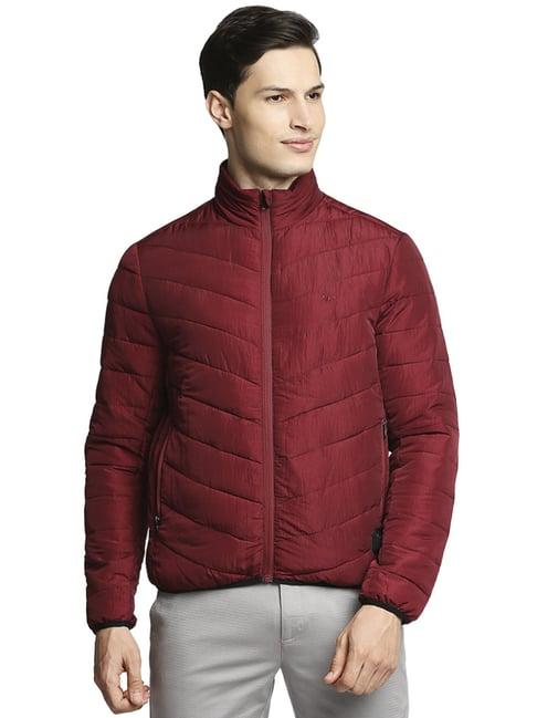 colorplus maroon  tailored fit quilted jackets