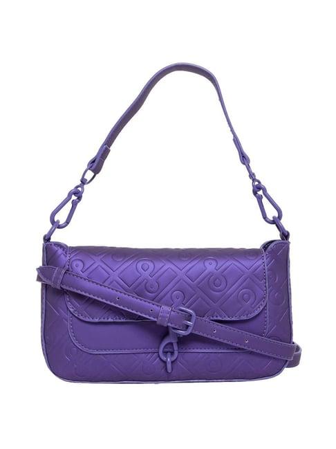 aldo purple textured medium sling handbag