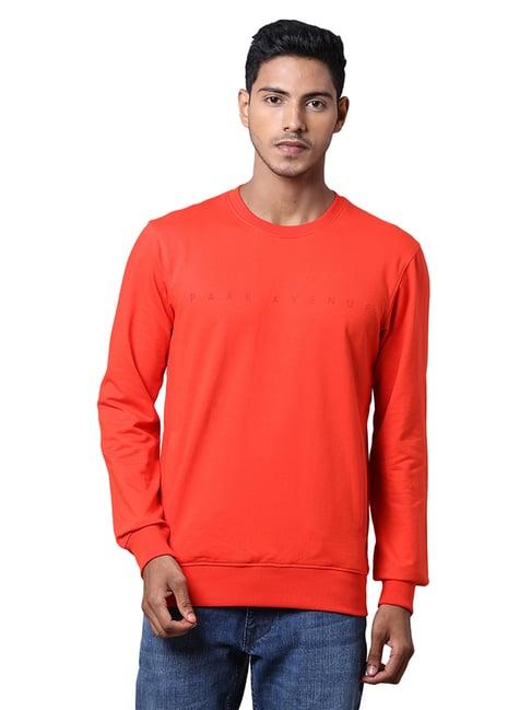 park avenue orange round neck sweatshirt