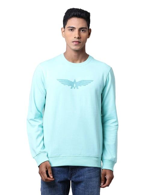 park avenue turquoise round neck sweatshirt