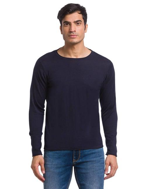 parx blue cotton regular fit sweaters