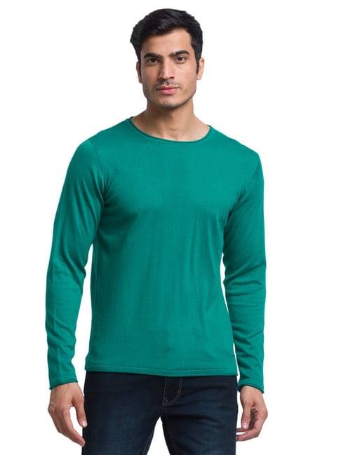 parx green cotton regular fit sweaters