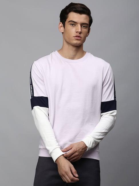 high star light purple round neck sweatshirt