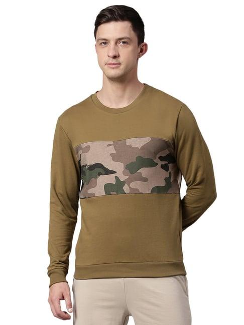 high star olive round neck sweatshirt