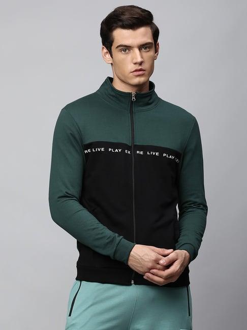 high star black & green high neck sweatshirt