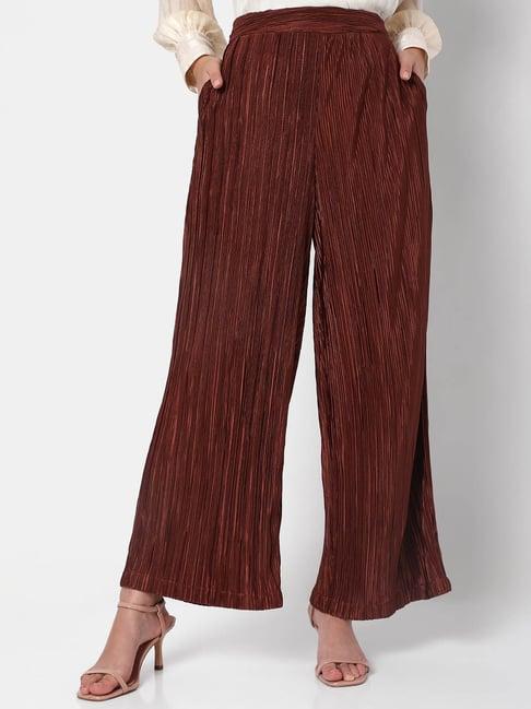 vero moda brown striped palazzos