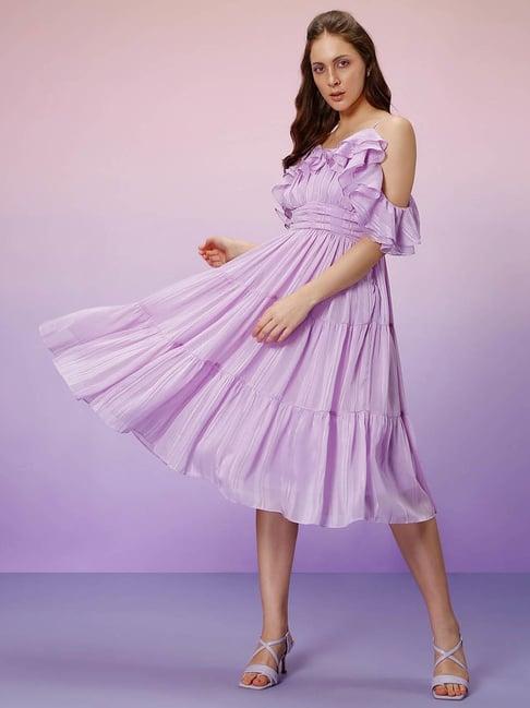 vero moda purple a-line dress