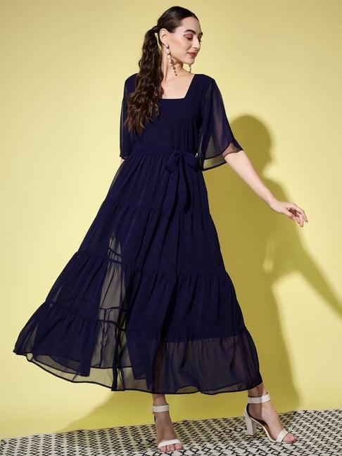 trend arrest navy regular fit gown