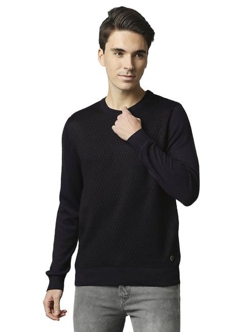 raymond purple  regular fit printed sweaters