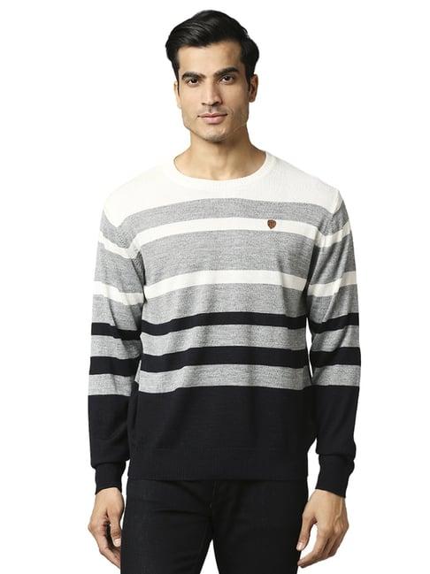 raymond multi  regular fit striped sweaters