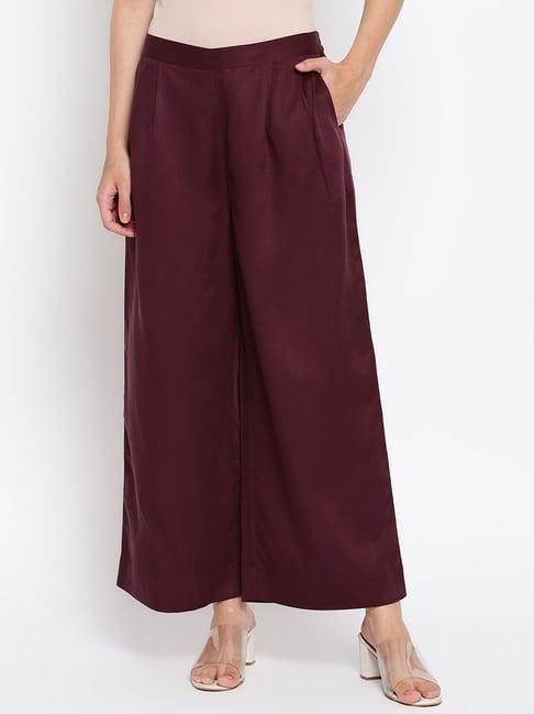 fabindia maroon regular fit palazzos