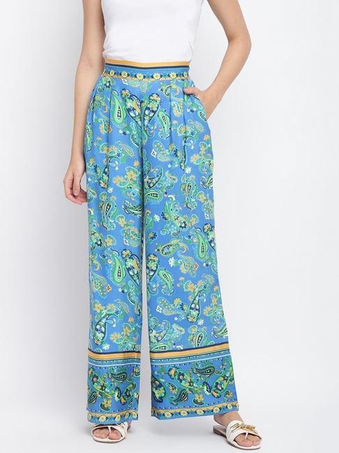 fabindia blue printed pants