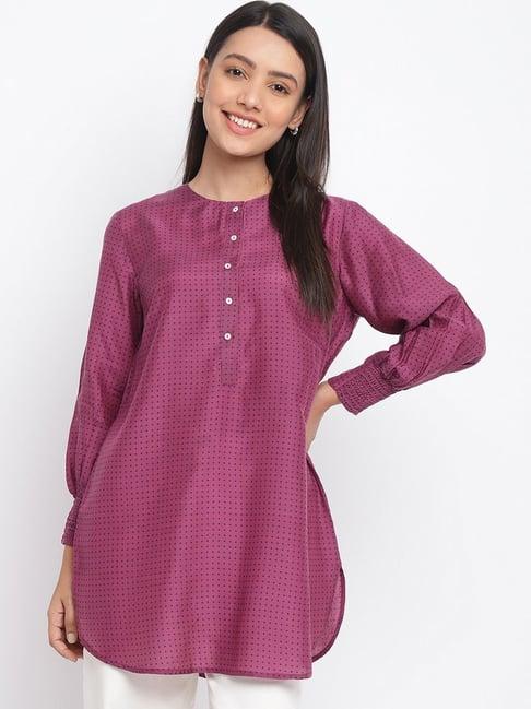 fabindia purple polka dot tunic