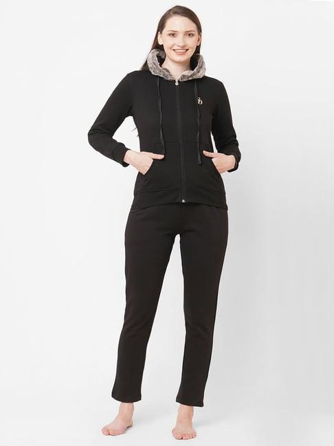 sweet dreams black fleece night suit