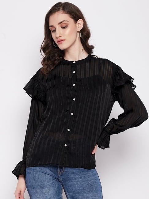 madame black striped top