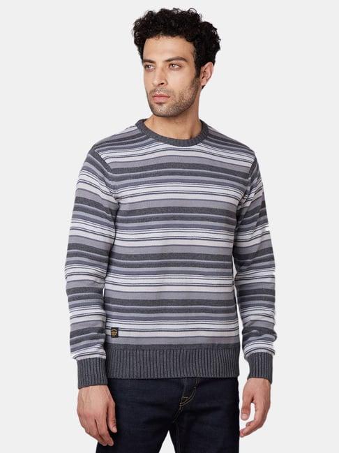 royal enfield multicolor striped full sleeves sweater