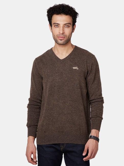 royal enfield brown full sleeves sweater