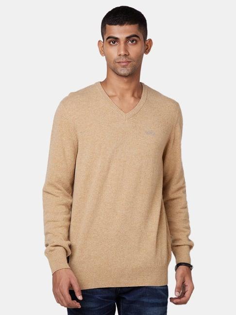 royal enfield dark beige full sleeves sweater