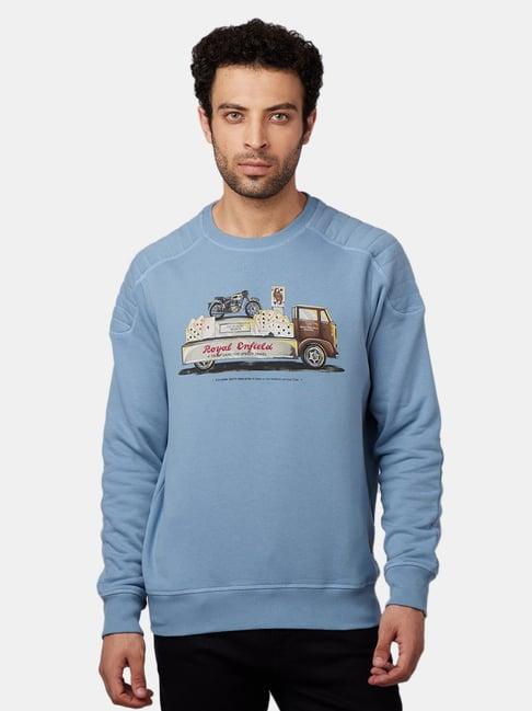 royal enfield sky blue full sleeves sweatshirt