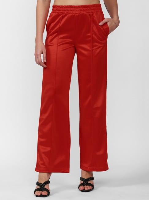 forever 21 red mid rise regular fit pants