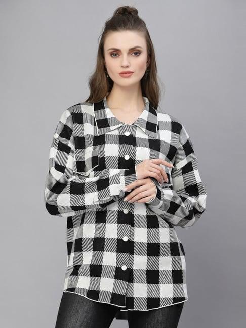 mafadeny black chequered shirt