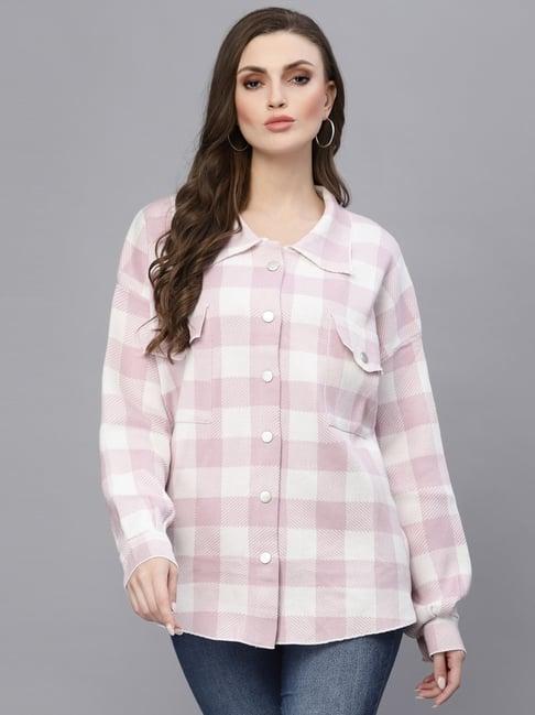 mafadeny purple chequered shirt