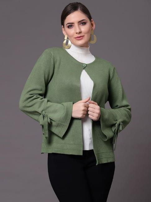 mafadeny green round neck shrug