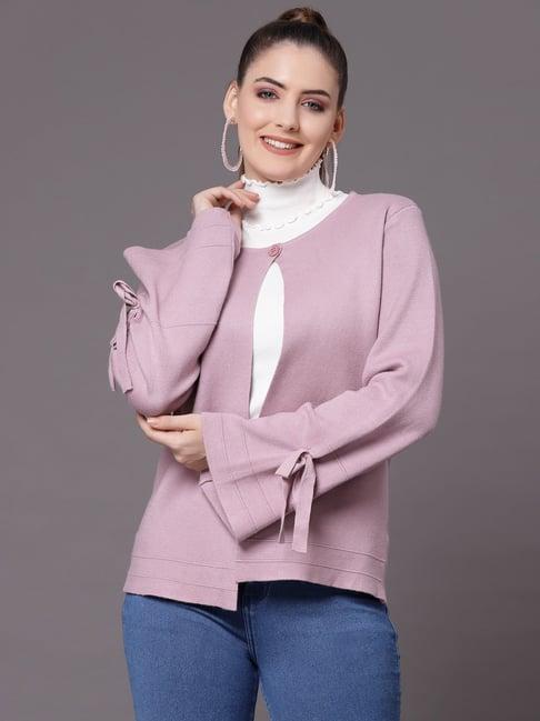 mafadeny pink round neck shrug