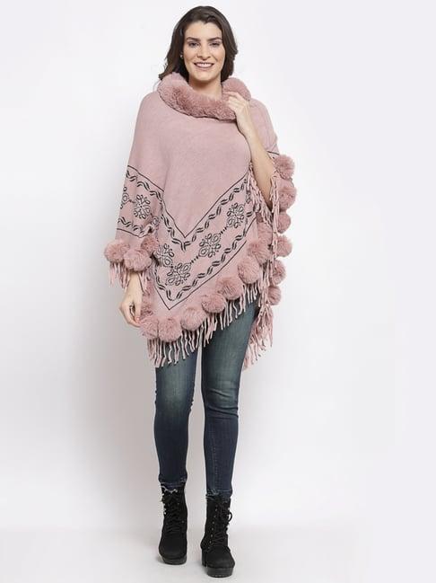 mafadeny peach self pattern poncho