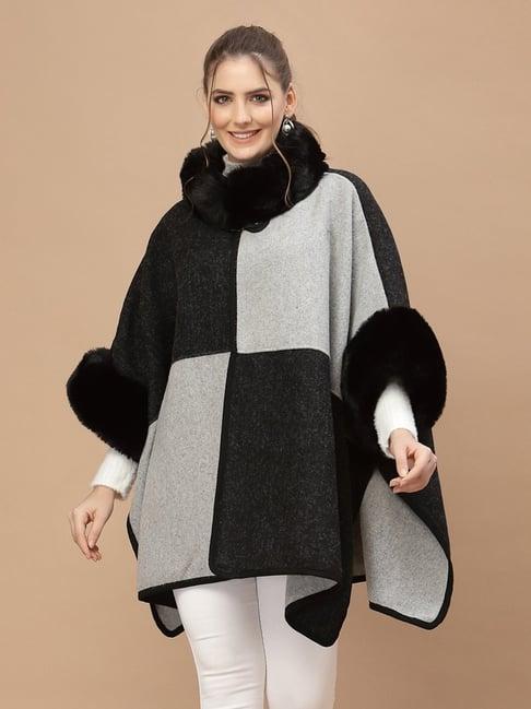 mafadeny black regular fit poncho