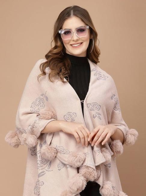 mafadeny peach self pattern poncho