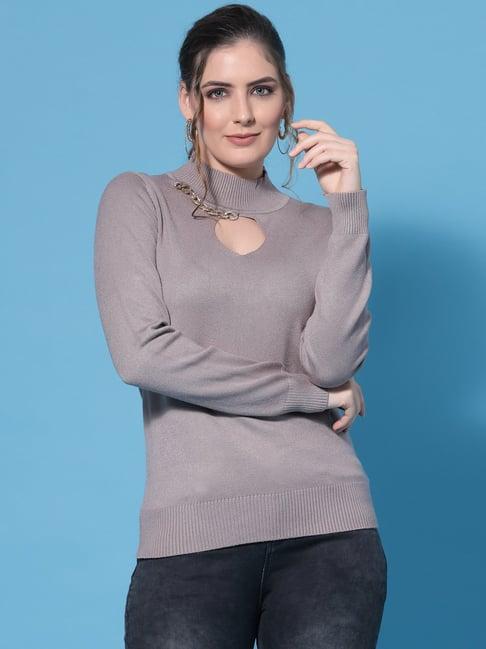 mafadeny grey embellished sweater