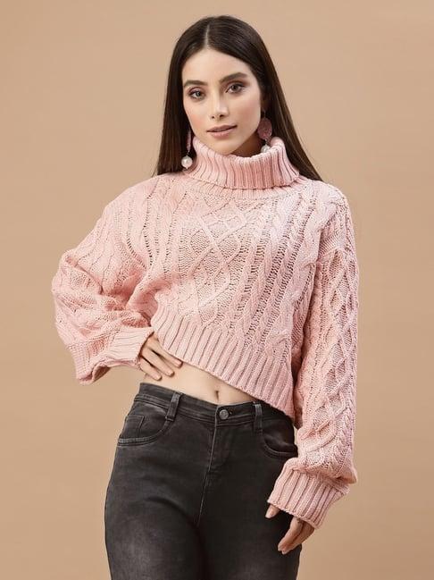 mafadeny peach self pattern sweater