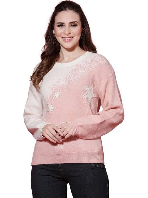 mafadeny peach embellished sweater