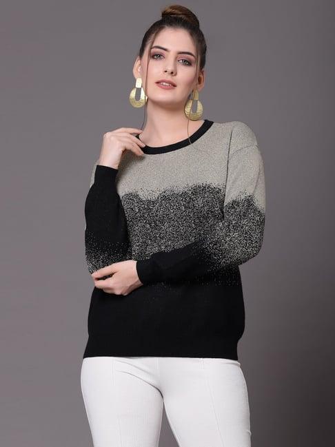 mafadeny black round neck sweater