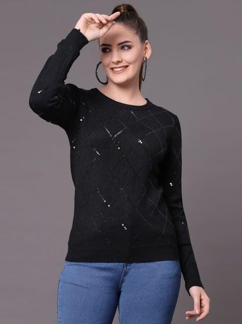 mafadeny black embellished sweater