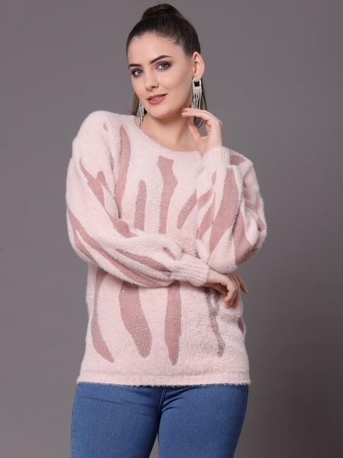 mafadeny peach embellished sweater