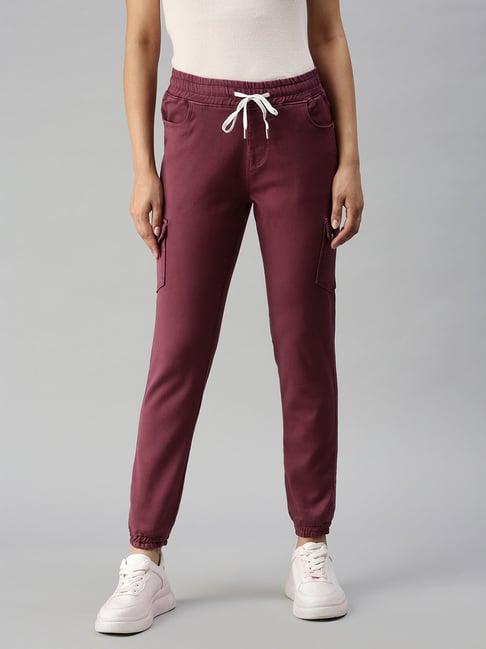 showoff clean look lavender jogger denim jeans