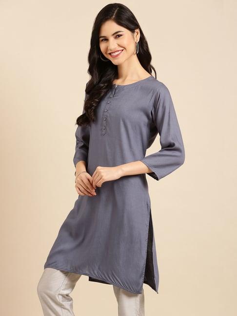 showoff grey straight kurti