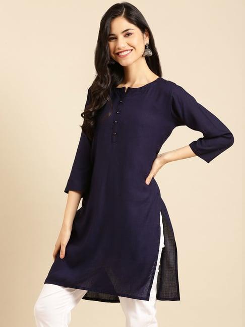 showoff navy straight kurti