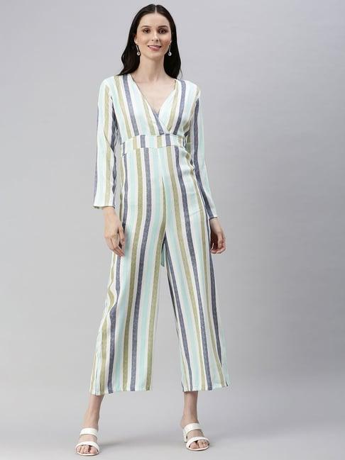 showoff multicolor striped jumpsuit