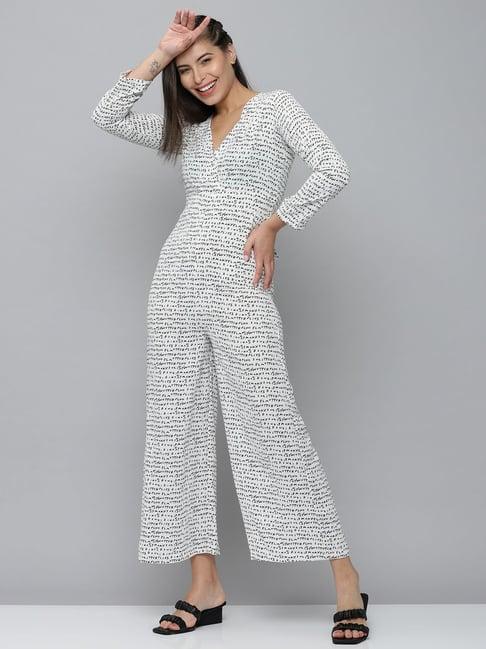 showoff white printed jumpsuit