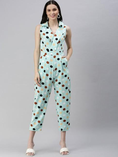 showoff light green printed jumpsuit