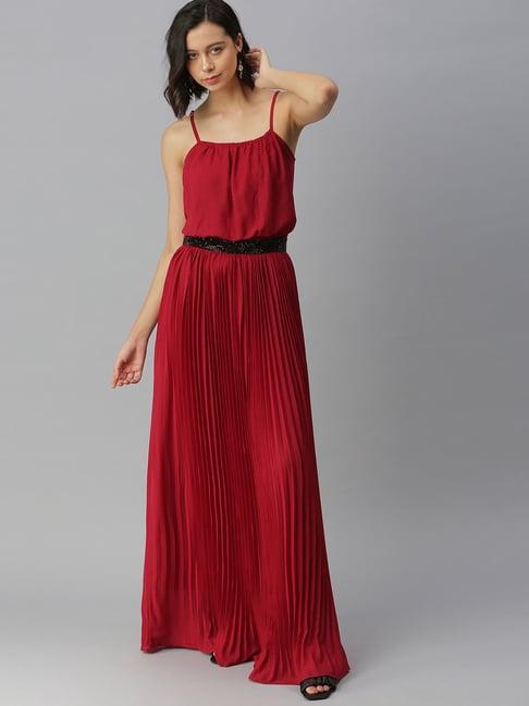 showoff maroon embellished gown