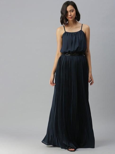 showoff navy embellished gown