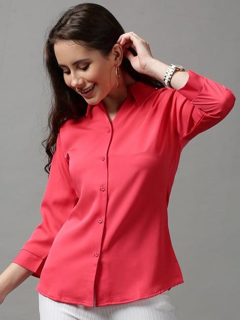 showoff pink regular fit shirt