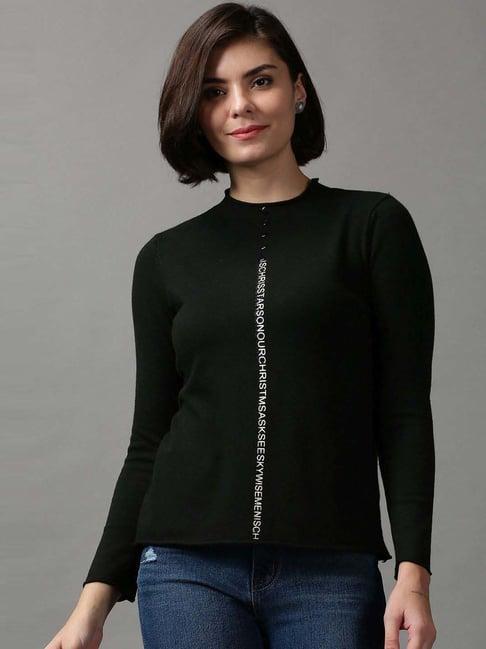 showoff black comfort fit sweater